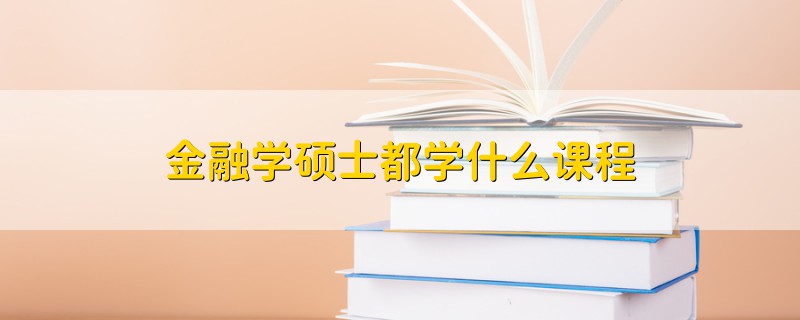 金融学硕士都学什么课程