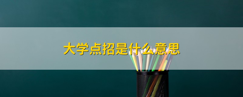 大学点招是什么意思