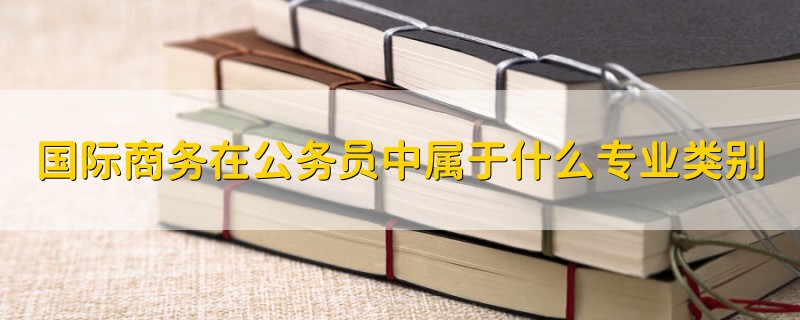 国际商务在公务员中属于什么专业类别