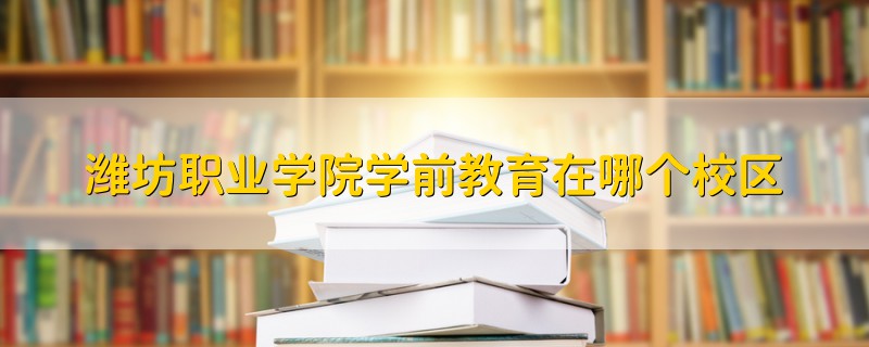 潍坊职业学院学前教育在哪个校区