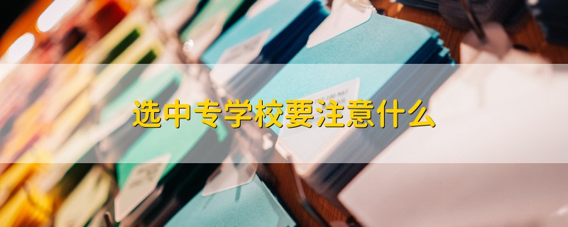 选中专学校要注意什么