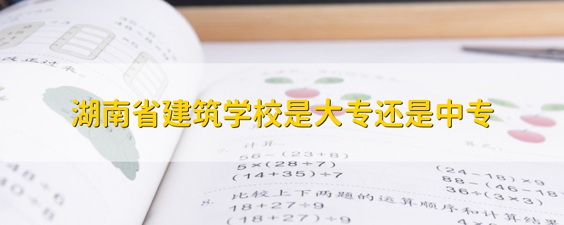 湖南省建筑学校是大专还是中专