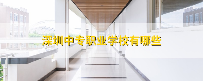 深圳中专职业学校有哪些