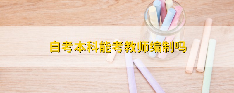 自考本科能考教师编制吗