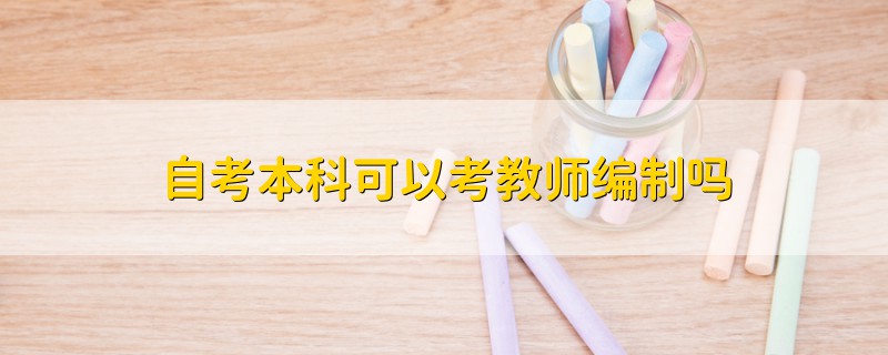 自考本科可以考教师编制吗