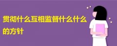 贯彻什么互相监督什么什么的方针