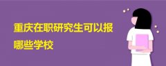 重庆在职研究生可以报哪些学校