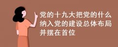 党的十九大把党的什么纳入党的建设总体布局并摆在首位