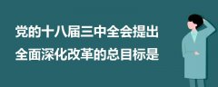 党的十八届三中全会提出全面深化改革的总目标是