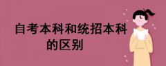 自考本科和统招本科的区别