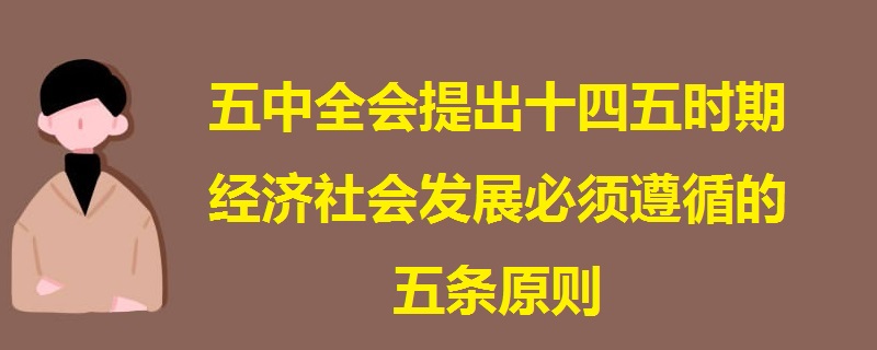 五中全会提出十四五时期经济社会发展必须遵循的五条原则