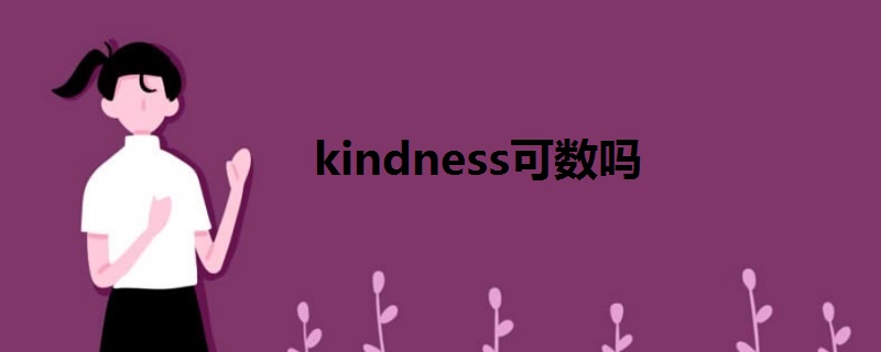 kindness可数吗