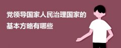 党领导国家人民治理国家的基本方略有哪些