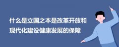 什么是立国之本是改革开放和现代化建设健康发展的保障