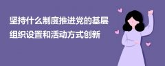 坚持什么制度推进党的基层组织设置和活动方式创新