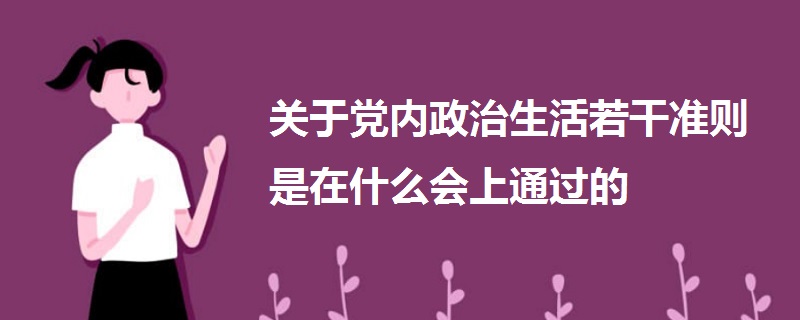 关于党内政治生活若干准则是在什么会上通过的