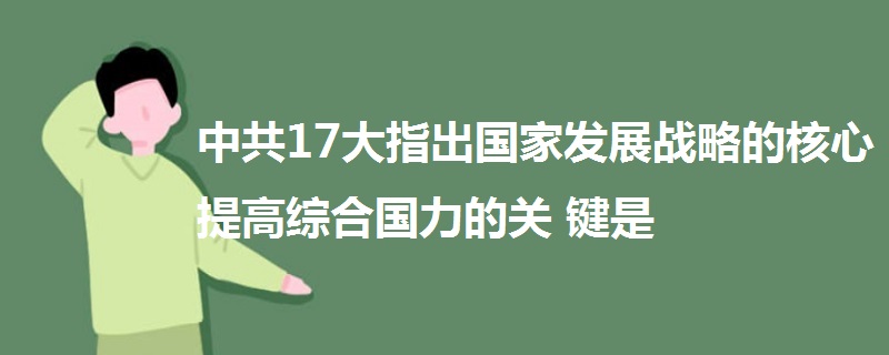 中共17大指出国家发展战略的核心提高综合国力的关键是