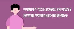 中国共产党正式提出党内实行民主集中制的组织原则是在