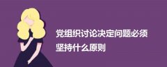 党组织讨论决定问题必须坚持什么原则