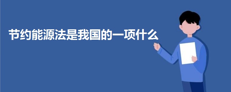 节约能源法是我国的一项什么