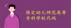 保定幼儿师范高等专科学校代码