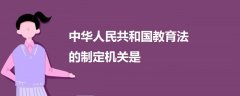 中华人民共和国教育法的制定机关是