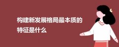 构建新发展格局最本质的特征是什么