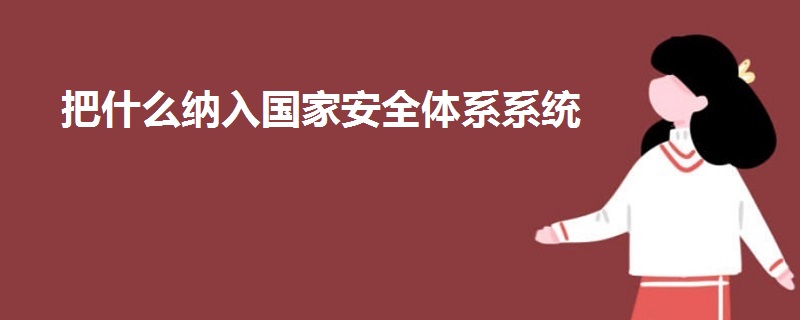 把什么纳入国家安全体系系统